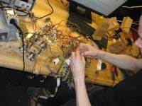 Matt's sandals snapped under the last minute pressure.