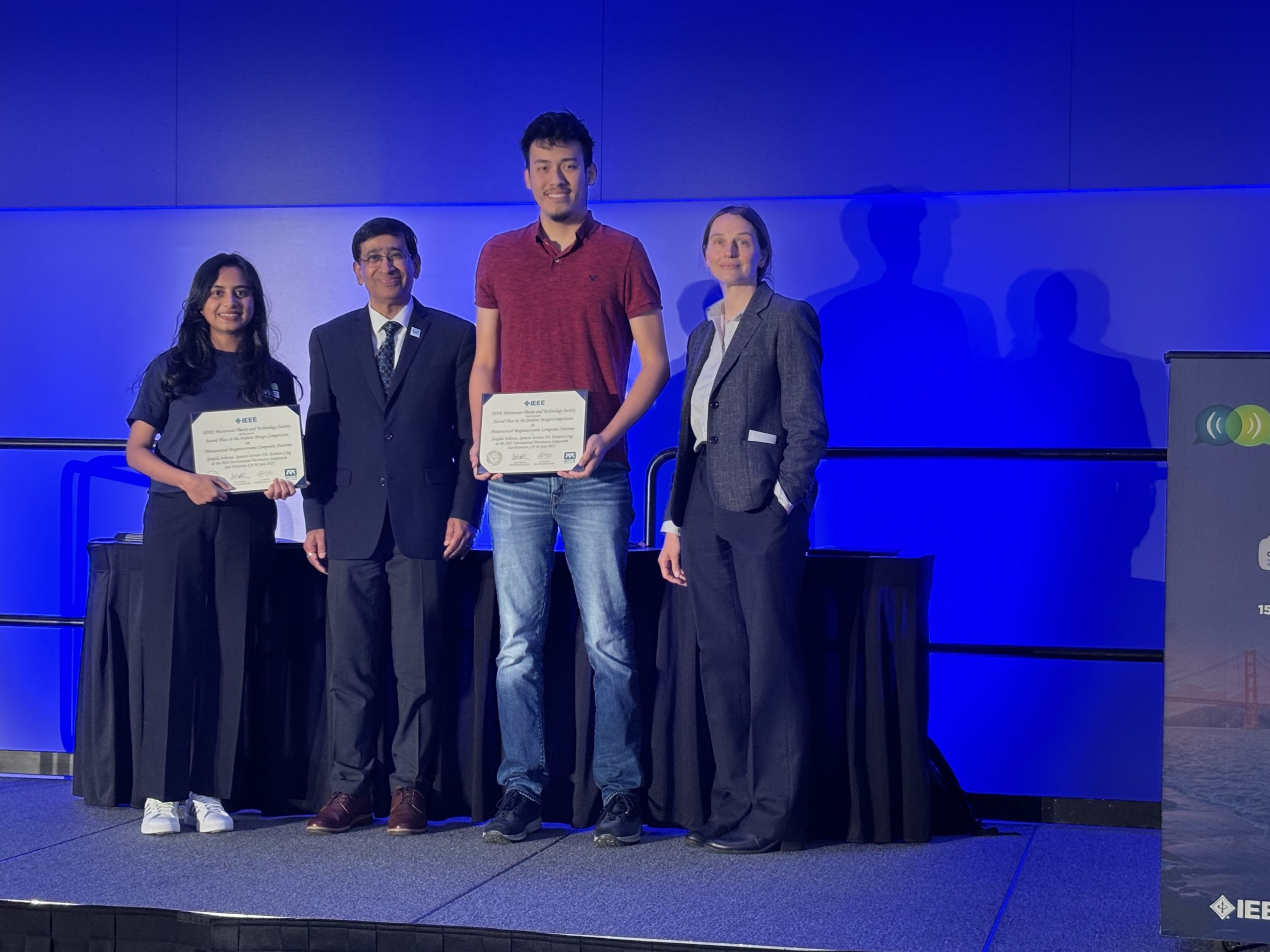 Sanjida Sultana and Ignacio Serrato accept award