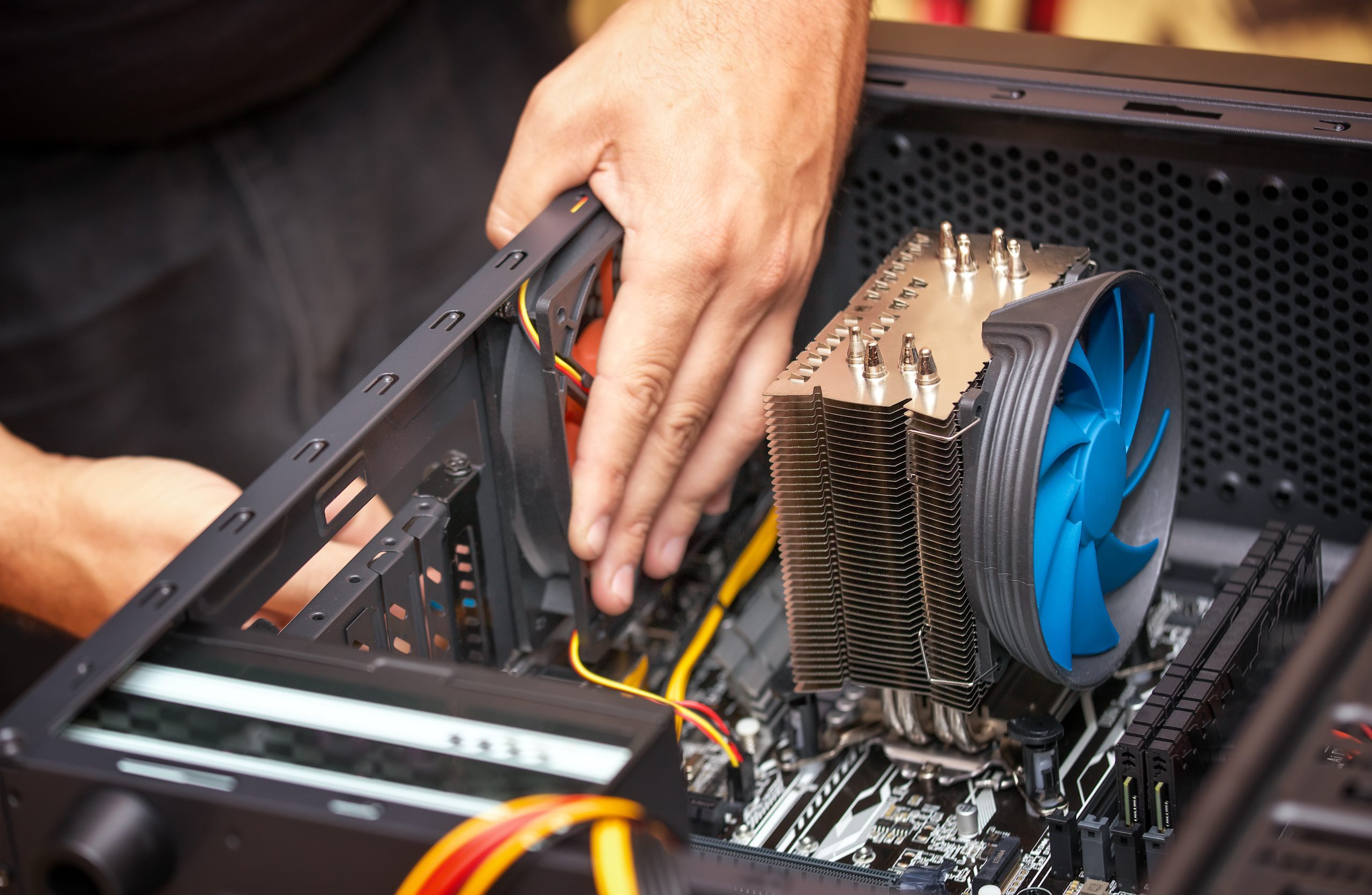man building pc